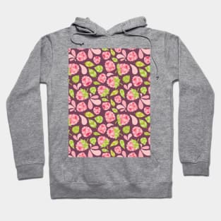 Raspberry Boom Seamless Surface Pattern Design Hoodie